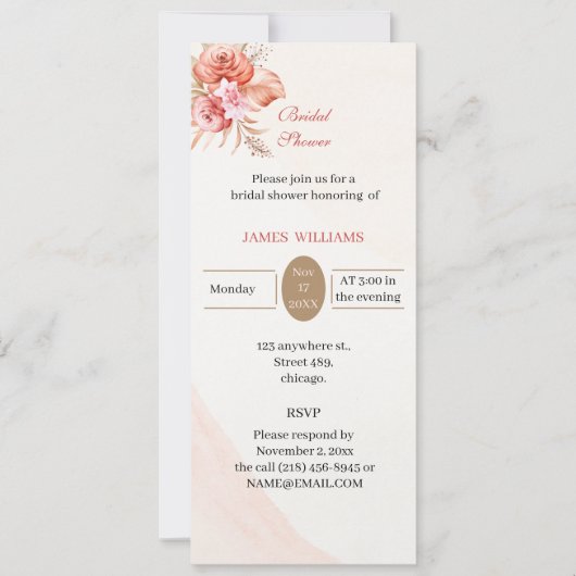 Elegantes, individuelles Brautparty Einladung (Vorderseite)