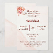 Elegantes, individuelles Brautparty mit Blumenrahm Einladung (Vorne/Hinten)