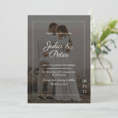 Elegantes individuelles Foto Hochzeit Einladung (Stehend Vorderseite)
