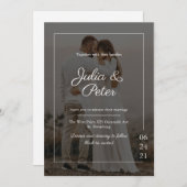 Elegantes individuelles Foto Hochzeit Einladung (Vorne/Hinten)