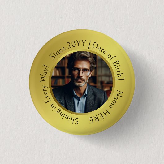 Elegantes, individuelles Foto Shining Gold - Allro Button (Vorderseite)