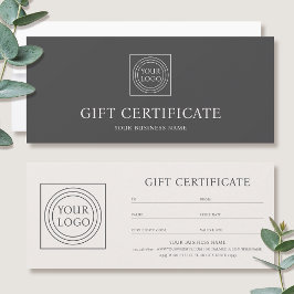 Elegantes individuelles Geschenkgutschein mit Logo