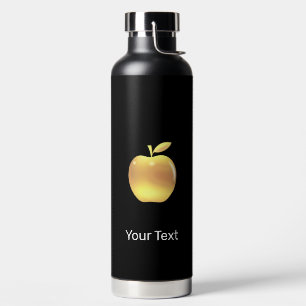 Elegantes, individuelles Golden-Apple-Bild und Tex Trinkflasche