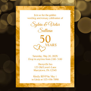 Elegantes individuelles Goldenes 50-jähriges Party Einladung