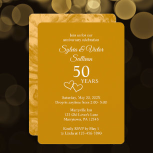 Elegantes individuelles Goldenes 50-jähriges Party Einladung