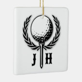Elegantes, individuelles Golf Monogram Design Keramikornament (Rechts)