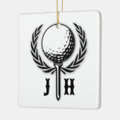 Elegantes, individuelles Golf Monogram Design Keramikornament (Links)