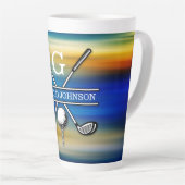 Elegantes, individuelles Golf Monogram Design Milchtasse (Rechte Ecke)