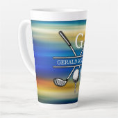 Elegantes, individuelles Golf Monogram Design Milchtasse (Linke Ecke)
