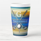 Elegantes, individuelles Golf Monogram Design Milchtasse (Vorderseite)