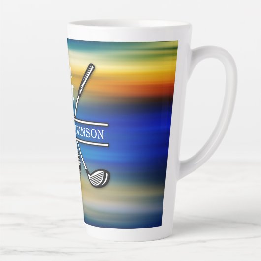 Elegantes, individuelles Golf Monogram Design Milchtasse (Rechts)