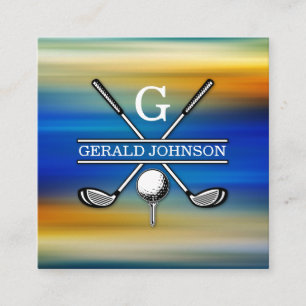 Elegantes, individuelles Golf Monogram Design Quadratische Visitenkarte