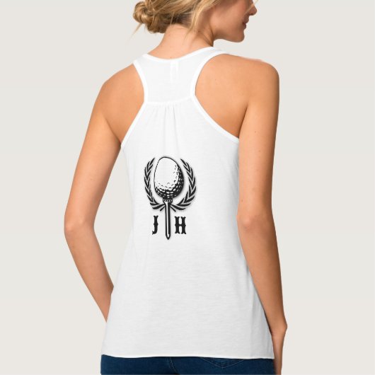 Elegantes, individuelles Golf Monogram Design Tank Top (Rückseite)