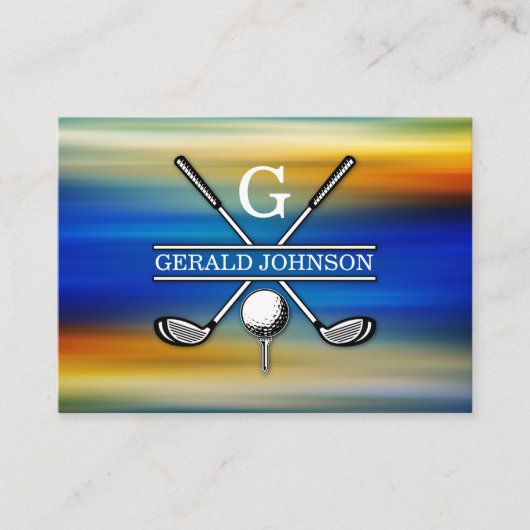 Elegantes, individuelles Golf Monogram Design Visitenkarte (Vorderseite)