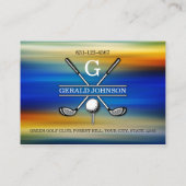Elegantes, individuelles Golf Monogram Design Visitenkarte (Rückseite)