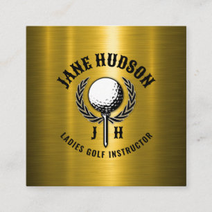 Elegantes, individuelles Golf-Monogramm-Design in Quadratische Visitenkarte