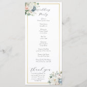 Elegantes, individuelles Hochzeitsprogramm mit Blu Programm (Rückseite)