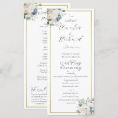 Elegantes, individuelles Hochzeitsprogramm mit Blu Programm (Vorne/Hinten)