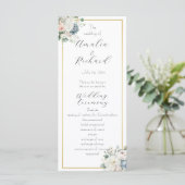 Elegantes, individuelles Hochzeitsprogramm mit Blu Programm (Stehend Vorderseite)