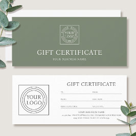 Elegantes individuelles Logo grün Geschenkgutschei