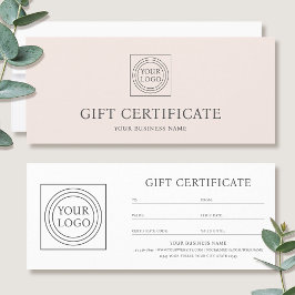Elegantes individuelles Logo rosa Geschenkgutschei