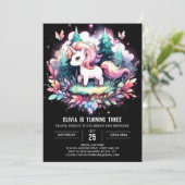 Elegantes individuelles Pferd Geburtstag Einladung (Stehend Vorderseite)