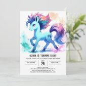 Elegantes individuelles Pferd Geburtstag Einladung (Stehend Vorderseite)