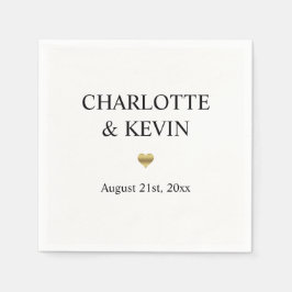 Elegantes, individuelles White Gold Colour Heart W Serviette