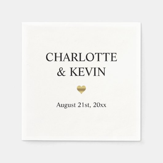 Elegantes, individuelles White Gold Colour Heart W Serviette (Vorderseite)