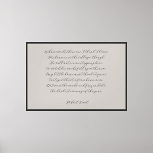 Elegantes individuelles Zitat-Gedicht-Kalligrafie- Leinwanddruck