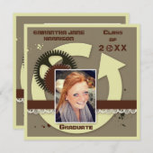 Elegantes Ingenieurgetriebe Abschluss Foto Einladung (Vorne/Hinten)