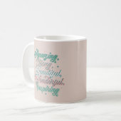 Elegantes inspirierendes 3D-Typografie-Design Kaff Kaffeetasse (Vorderseite Links)