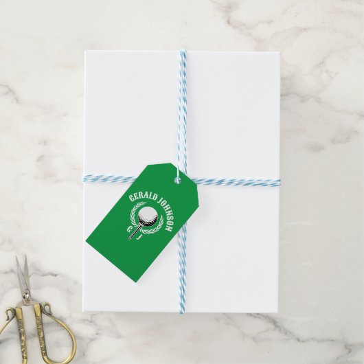 Elegantes Invertiertes Golf Monogram Design Geschenkanhänger (Mit Garn)