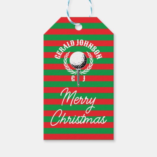 Elegantes Invertiertes Golf Monogram Design Geschenkanhänger (Vorderseite)
