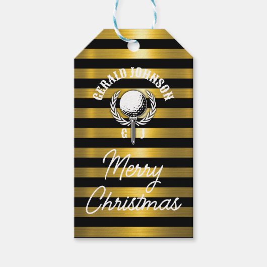 Elegantes Invertiertes Golf Monogram Design Geschenkanhänger (Vorderseite)