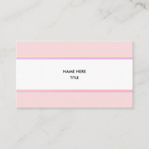 Elegantes Ipanema Rosa Streifen auf Weiß Visitenkarte