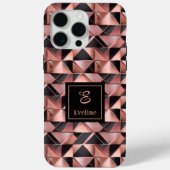 Elegantes iPhone Case Roségold Geometrisch Metalli (Rückseite)