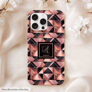 Elegantes iPhone Case Roségold Geometrisch Metalli