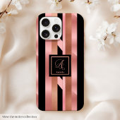 Elegantes iPhone Case Roségold Geometrisch Metalli