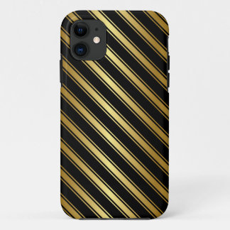Elegantes iPhone mit Gold und Black Stripe iPhone 11 Hülle