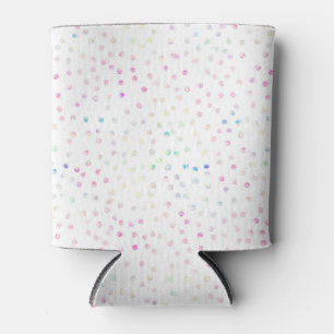 Elegantes Iridescent Confetti Dots Weißes Design Dosenkühler