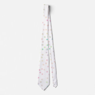 Elegantes Iridescent Confetti Dots Weißes Design Krawatte