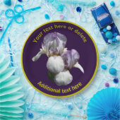 Elegantes Iris Blume Personalisiertes Party Pappteller (Party)