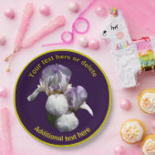 Elegantes Iris Blume Personalisiertes Party Pappteller (Party)