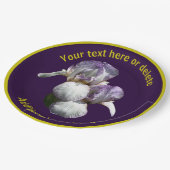 Elegantes Iris Blume Personalisiertes Party Pappteller (Schrägansicht)