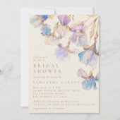 Elegantes Iris Floral Watercolor Brautparty Einladung (Vorderseite)