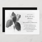Elegantes Iris Schwarz-Weiß-Brautparty Einladung (Vorne/Hinten)