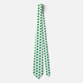 Elegantes Irish Kleeblatt Clover Pattern Grün Weiß Krawatte (Vorderseite)