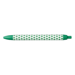 Elegantes Irish Kleeblatt Clover Pattern Grün Weiß Kugelschreiber