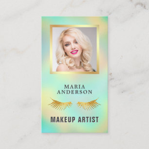 Elegantes irisierendes holografisches Makeup-Artis Visitenkarte